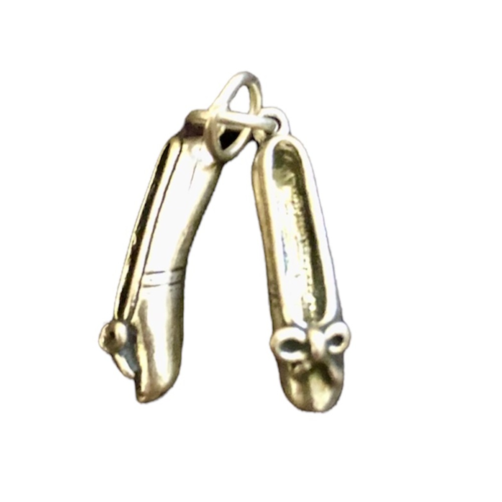 Silver ballet slippers charm